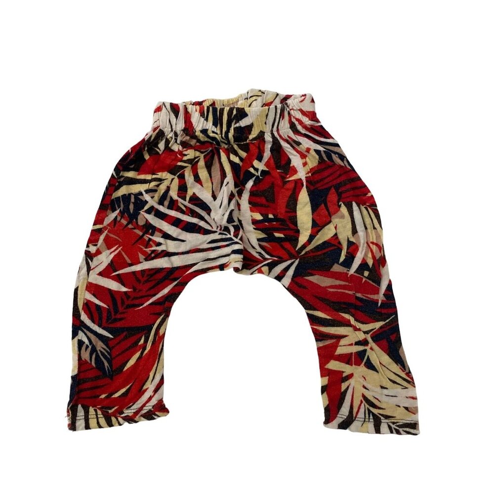 Joyaltee Harem Upcycled Tropical leave pattern Pants 16" Long 2T